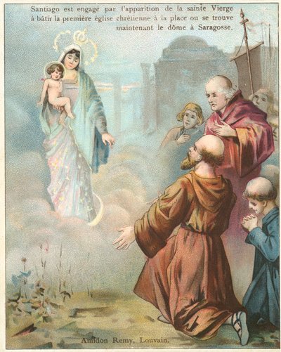St James the Great sees a vision of the Virgin Mary at Saragossa by Belgian School